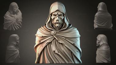 Fantasy busts Dark relief in the hood 3d model