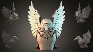 Fantasy busts Eagle sculpture with wings 3d model
