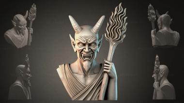 Fantasy busts Bust of a Demon with a Torch 3d model