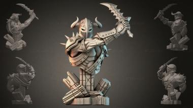 Fantasy busts Bust of a warrior in a helmet 3d model