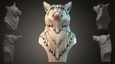 Fantasy busts Bust of a Wolf 3d model