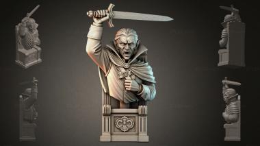 Fantasy busts Vampire with a Sword 3d model