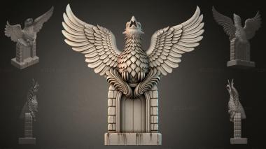Fantasy busts Decorative eagle with wings 3d model
