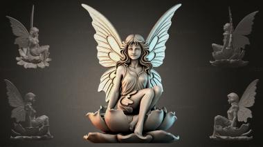 Fantasy busts Fairy on a Flower 3d model