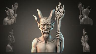 Fantasy busts Demon with a Trident 3d model