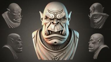 Fantasy busts Orc bust 3d model