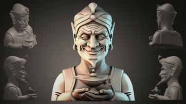 Fantasy busts Genie Figurine with a Lamp 3d model