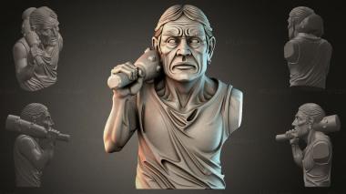 Fantasy busts Bust of a man with a mallet 3d model