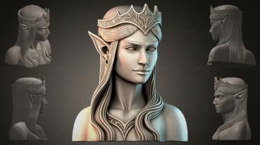 Fantasy busts Elf bust 3d model