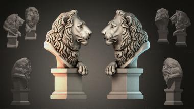 Fantasy busts Bust of a lion 3d model