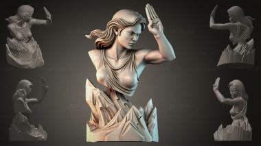 Fantasy busts Bust of a woman with a raised arm 3d model