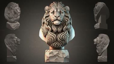 Fantasy busts Lion bas-relief 3d model