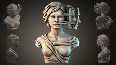 Fantasy busts Antique female bust 3d model