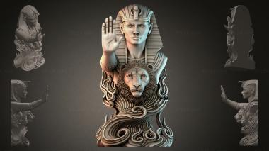 Fantasy busts Egyptian Lion Statue 3d model