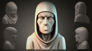Fantasy busts Hooded bust 3d model