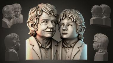 Fantasy busts Bust of two boys 3d model