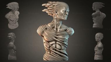 Fantasy busts Abstract female bust 3d model