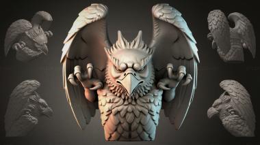 Fantasy busts Decorative eagle head 3d model