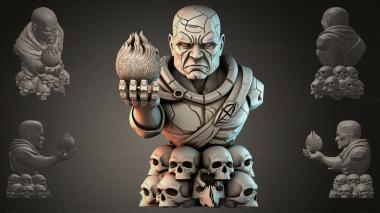 Fantasy busts Villain bust with skulls 3d model