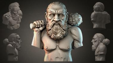 Fantasy busts Bust of a Bearded Warrior 3d model