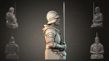 Fantasy busts Knight with a Sword 3d model