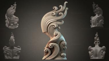 Fantasy busts Decorative bust with swirls 3d model