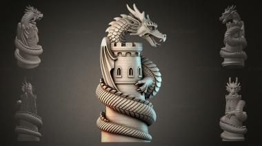 Fantasy busts Dragon on the Tower 3d model