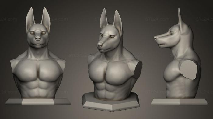 Busts of heroes and monsters (Anubian Jackal Torso, BUSTH_0017) 3D models for cnc