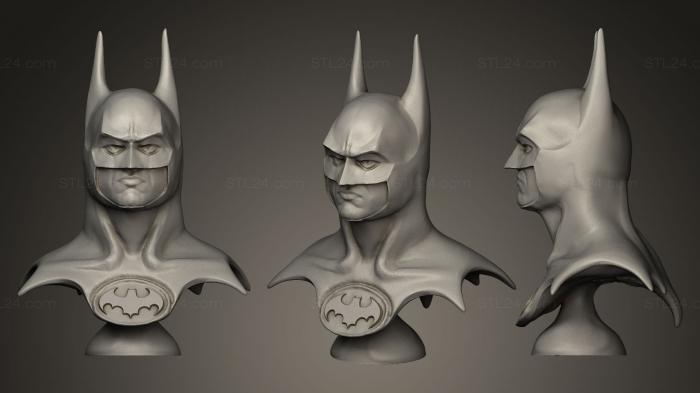 Бюсты монстры и герои (Бэтмен Майкл Китон, BUSTH_0041) 3D модель для ЧПУ станка