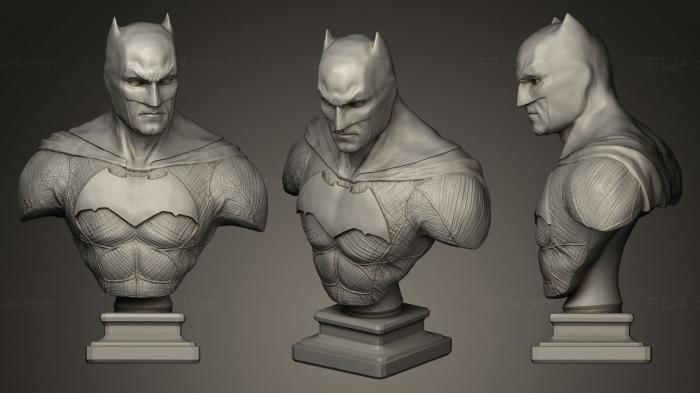 Busts of heroes and monsters (Batman with pointed edges, BUSTH_0044) 3D models for cnc