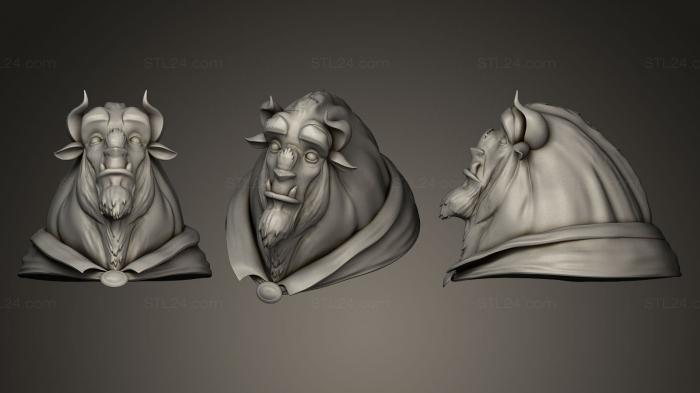 Busts of heroes and monsters (Beast from the movie beauties and monsters, BUSTH_0047) 3D models for cnc