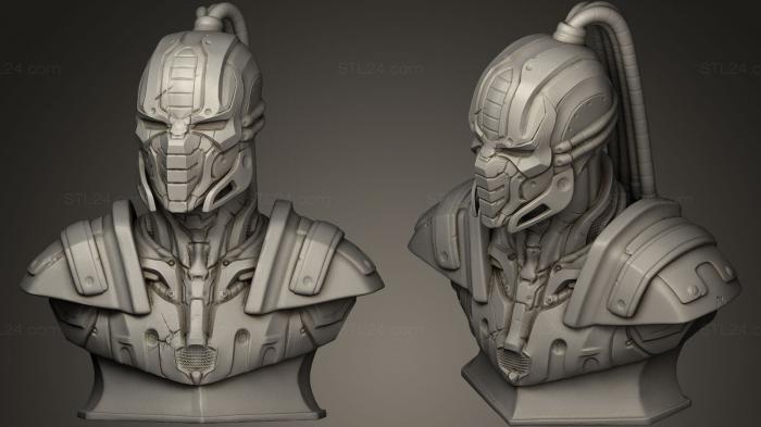 Busts of heroes and monsters (Cyrax from Mortal Kombat, BUSTH_0078) 3D models for cnc