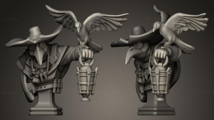 Busts of heroes and monsters (Doc With Bird And Lanter, BUSTH_0106) 3D models for cnc