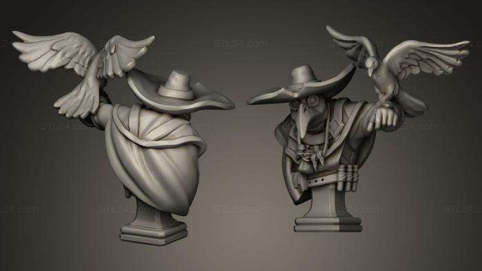 Busts of heroes and monsters (Doc With Bird Fixed, BUSTH_0107) 3D models for cnc