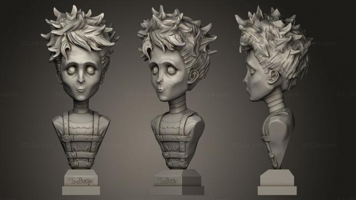 Busts of heroes and monsters (Edward aux mains dargent, BUSTH_0122) 3D models for cnc
