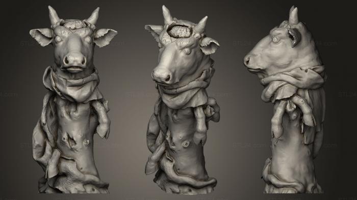Busts of heroes and monsters (Head of an Ox on a Tree Trunk VampA Museum UK, BUSTH_0168) 3D models for cnc