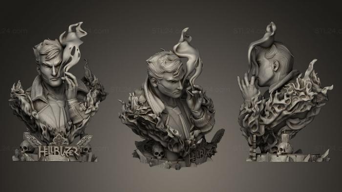 Busts of heroes and monsters (hellblazer constantine, BUSTH_0170) 3D models for cnc