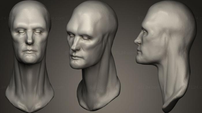 Бюсты монстры и герои (Голова человека с длинной шеей, BUSTH_0212) 3D модель для ЧПУ станка