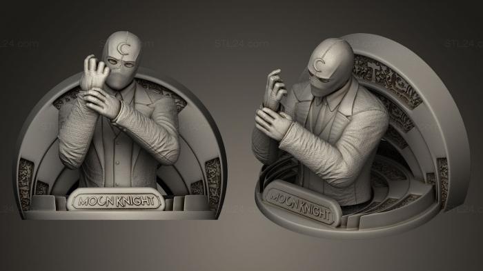 Busts of heroes and monsters (Moon Knight with shield, BUSTH_0229) 3D models for cnc