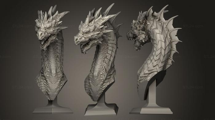 Busts of heroes and monsters (Orguss the Tall Green Dragon, BUSTH_0252) 3D models for cnc