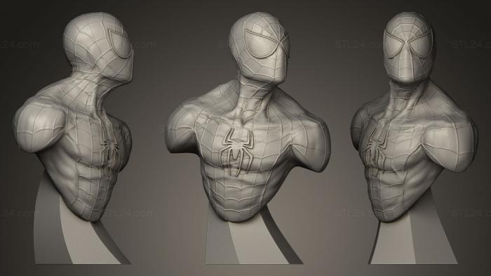 Busts of heroes and monsters (Spiderman expression, BUSTH_0285) 3D models for cnc