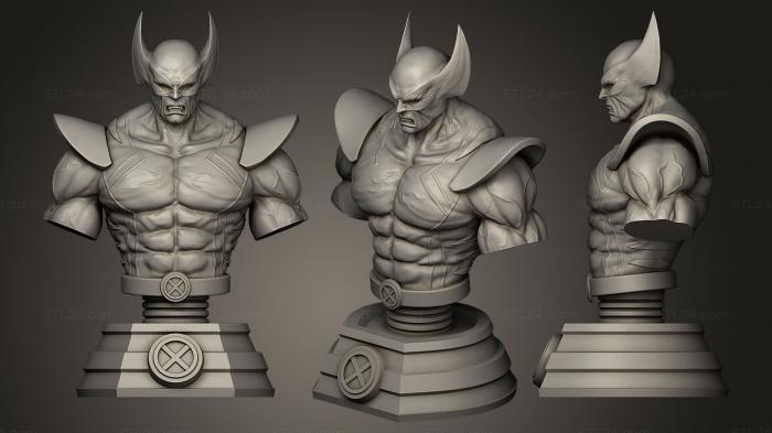 Бюсты монстры и герои (Росомаха без мечей, BUSTH_0331) 3D модель для ЧПУ станка