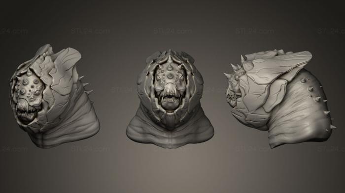 Бюсты монстры и герои (Скульптура Головы Существа 7, BUSTH_0345) 3D модель для ЧПУ станка
