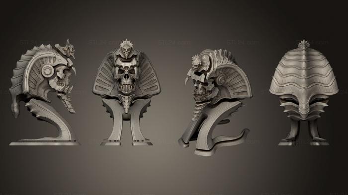 Бюсты монстры и герои (Бюст фараона кобры II, BUSTH_0418) 3D модель для ЧПУ станка