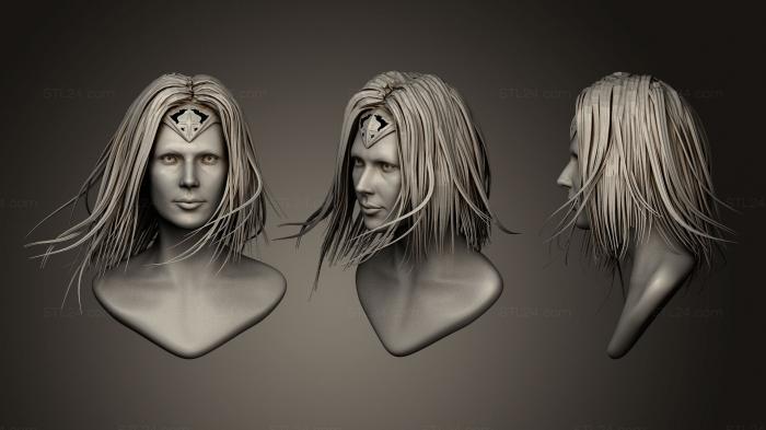 Бюсты монстры и герои (Чудо-женщина Галь Гадот v2, BUSTH_0456) 3D модель для ЧПУ станка