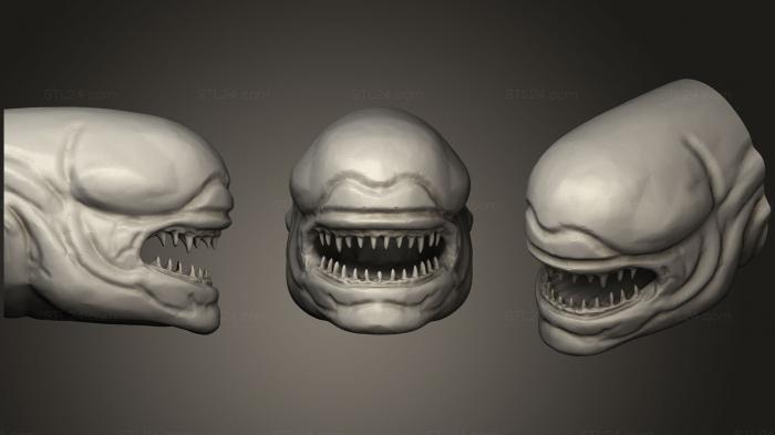 Busts of heroes and monsters (Alien Chestburster Refrigerator  Whiteboard Magnets, BUSTH_0464) 3D models for cnc