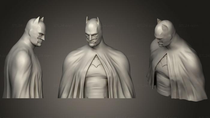 Бюсты монстры и герои (Бюст Крестоносца в плаще Бэтмена (фан-арт), BUSTH_0486) 3D модель для ЧПУ станка
