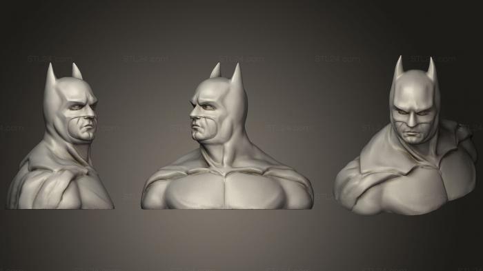 Бюсты монстры и герои (Бюст Бэтмена и Темного Рыцаря, BUSTH_0490) 3D модель для ЧПУ станка