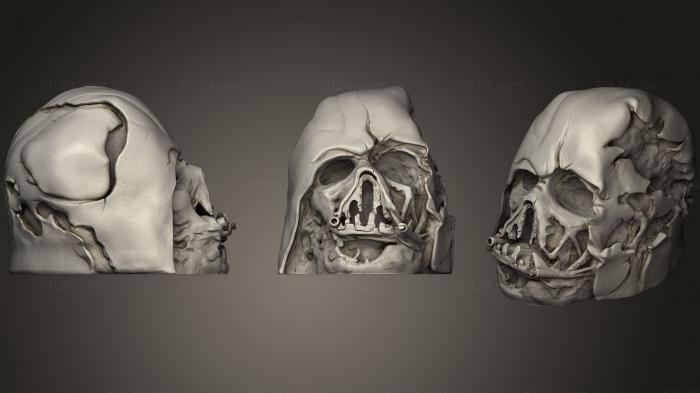 Busts of heroes and monsters (Darth Vader Melted Mask, BUSTH_0545) 3D models for cnc