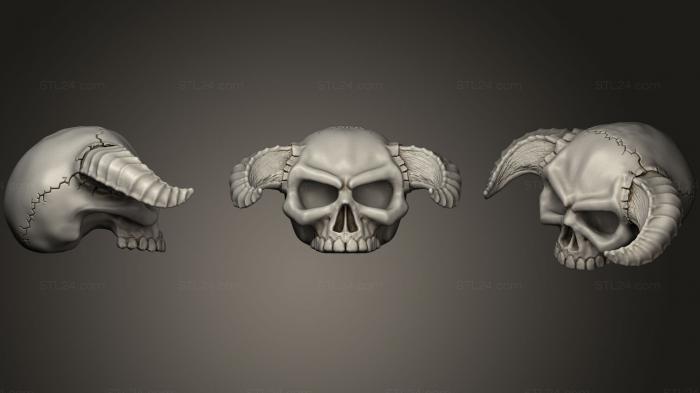 Demon Skull (V2) Separate Jaw And Hollow